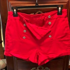 Red front panel button shorts
